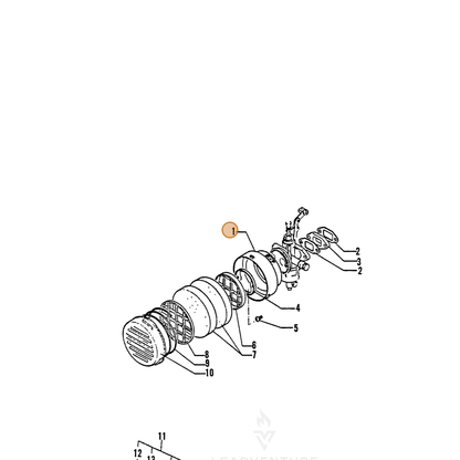 ECHO part 13031401110 — IPL diagram snippet (6x zoom, amber highlight)