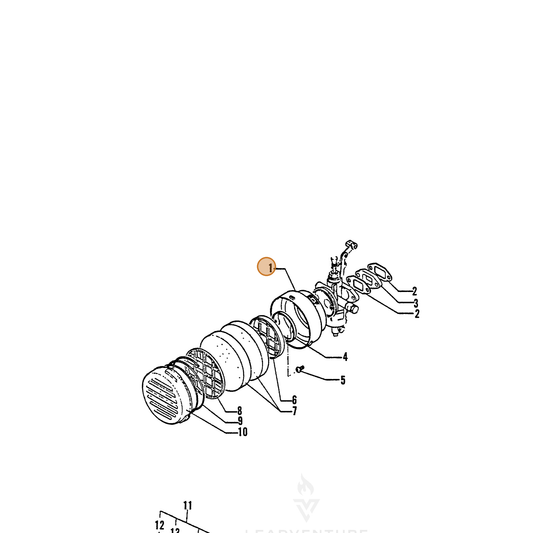ECHO part 13031401110 — IPL diagram snippet (6x zoom, amber highlight)