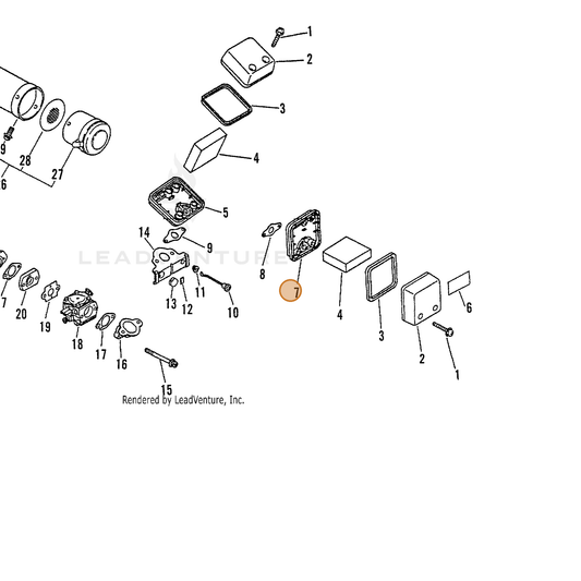 ECHO part 13031410460 — IPL diagram snippet (6x zoom, amber highlight)