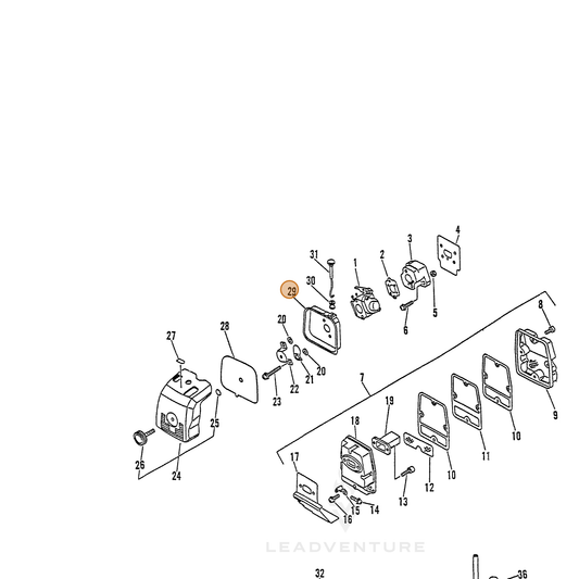 ECHO part 13031448930 — IPL diagram snippet (6x zoom, amber highlight)