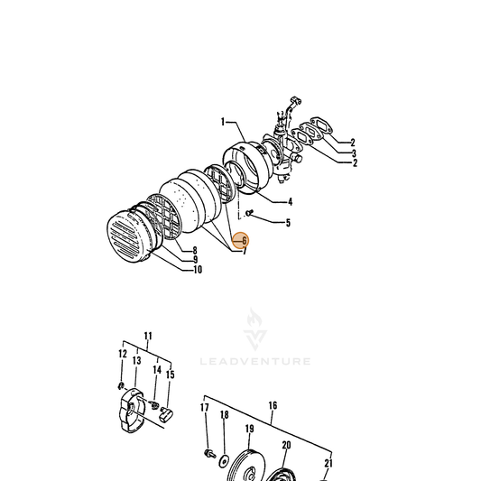 ECHO part 13031901110 — IPL diagram snippet (6x zoom, amber highlight)