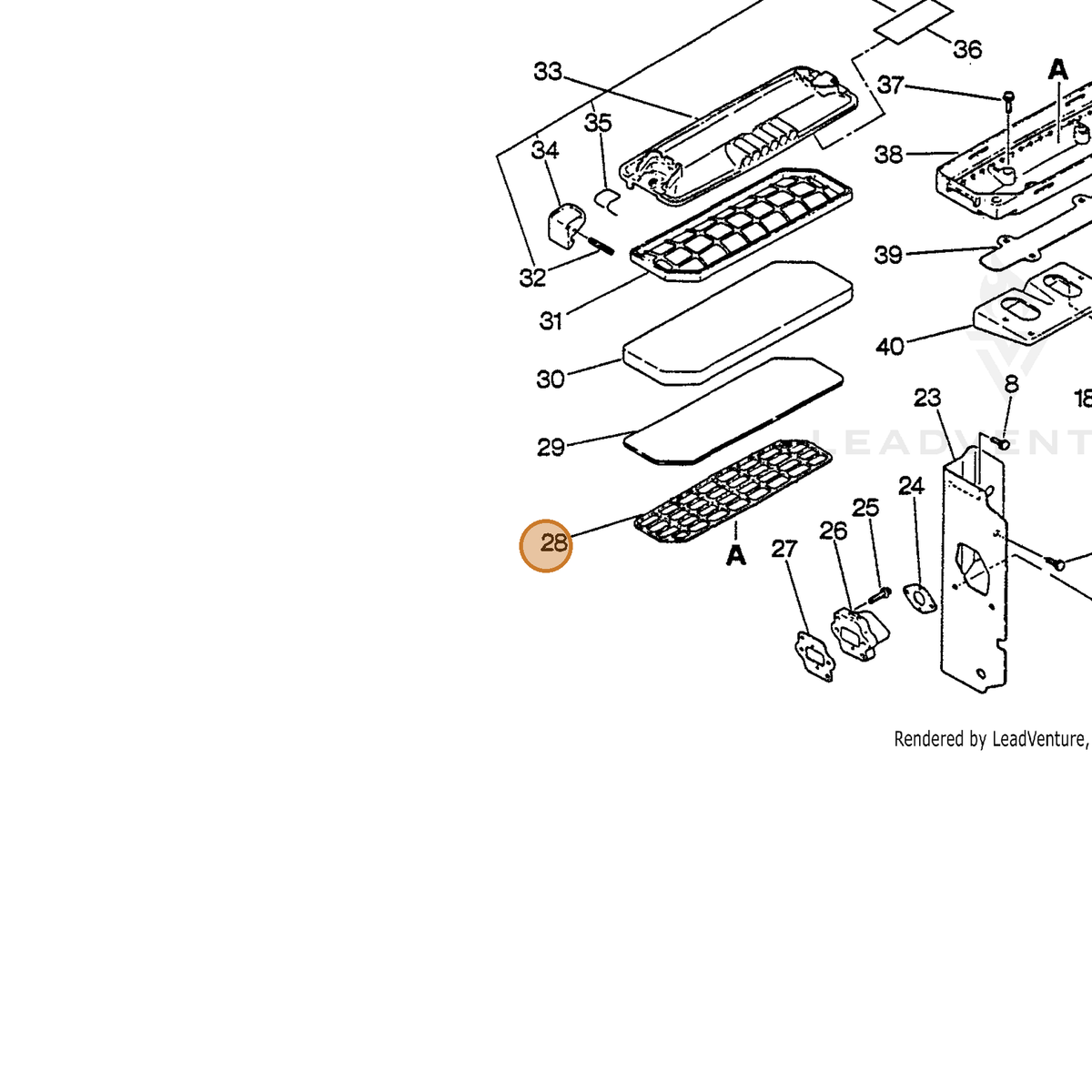 ECHO part 13031904260 — IPL diagram snippet (6x zoom, amber highlight)