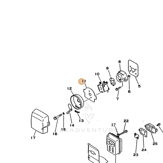 ECHO part 13031942030 — IPL diagram snippet (6x zoom, amber highlight)