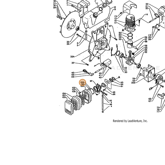 ECHO part 13032003710 — IPL diagram snippet (6x zoom, amber highlight)
