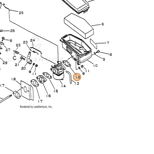 ECHO part 13032011621 — IPL diagram snippet (6x zoom, amber highlight)
