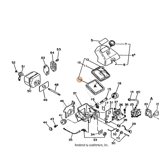 ECHO part 13032019831 — IPL diagram snippet (6x zoom, amber highlight)