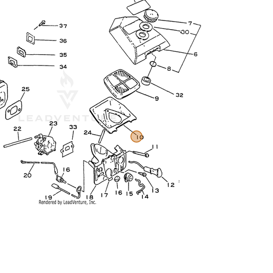 ECHO part 13032035430 — IPL diagram snippet (6x zoom, amber highlight)