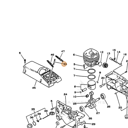 ECHO part 13032532330 — IPL diagram snippet (6x zoom, amber highlight)