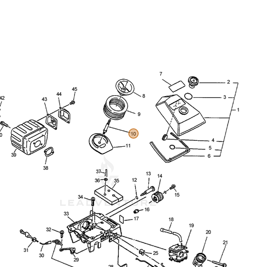 ECHO part 13032539730 — IPL diagram snippet (6x zoom, amber highlight)