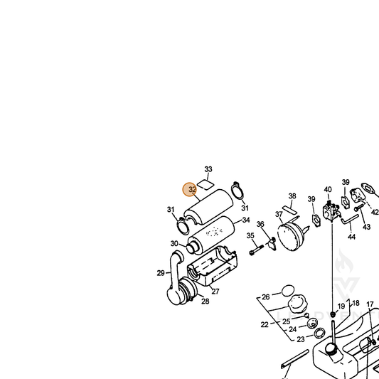 ECHO part 13032600763 — IPL diagram snippet (6x zoom, amber highlight)