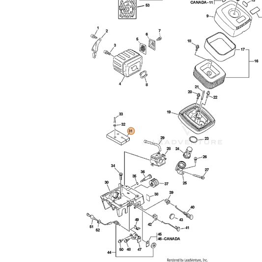 ECHO part 13033106060 — IPL diagram snippet (6x zoom, amber highlight)