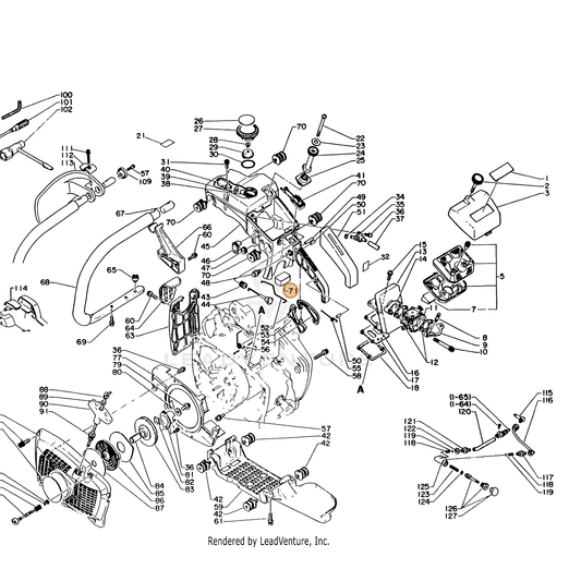 ECHO part 13033116130 — IPL diagram snippet (6x zoom, amber highlight)