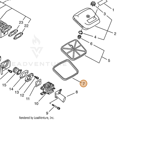 ECHO part 13033116431 — IPL diagram snippet (6x zoom, amber highlight)