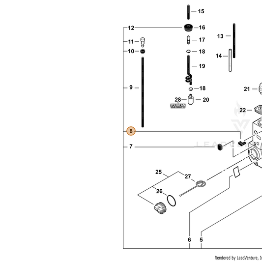 ECHO part 13033639530 — IPL diagram snippet (6x zoom, amber highlight)