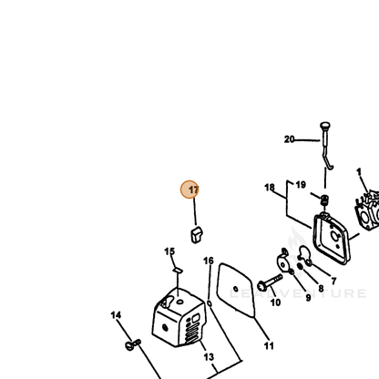 ECHO part 13033652130 — IPL diagram snippet (6x zoom, amber highlight)