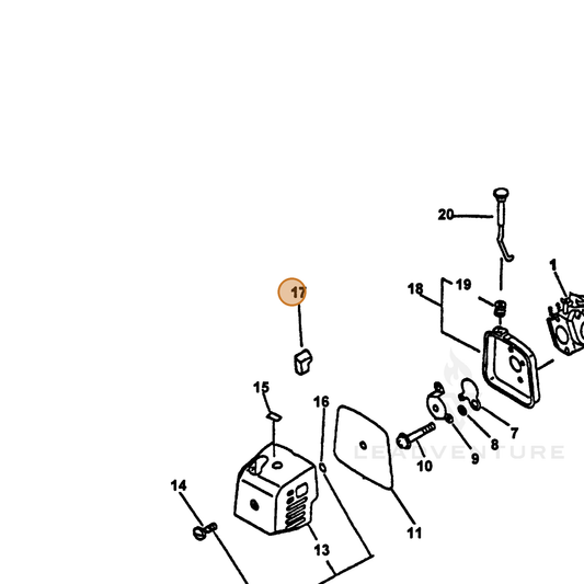ECHO part 13033652130 — IPL diagram snippet (6x zoom, amber highlight)