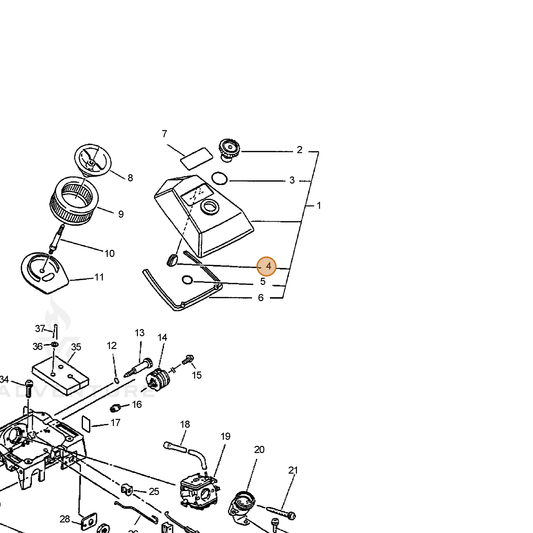 ECHO part 13033832430 — IPL diagram snippet (6x zoom, amber highlight)