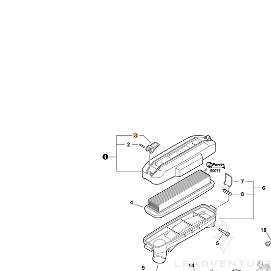 ECHO part 13034108260 — IPL diagram snippet (6x zoom, amber highlight)