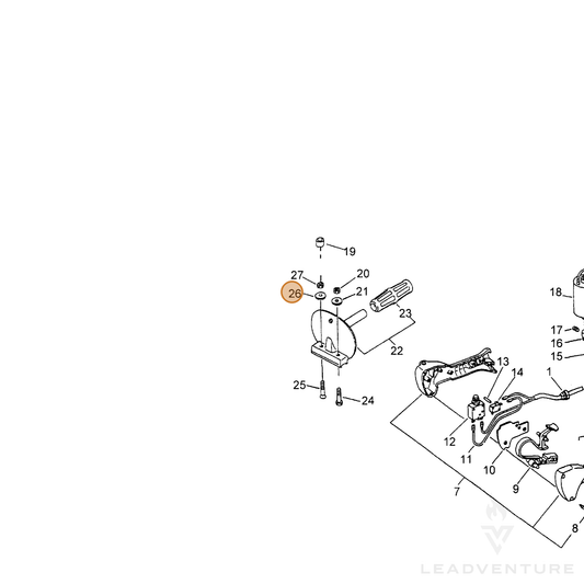 ECHO part 13034632430 — IPL diagram snippet (6x zoom, amber highlight)