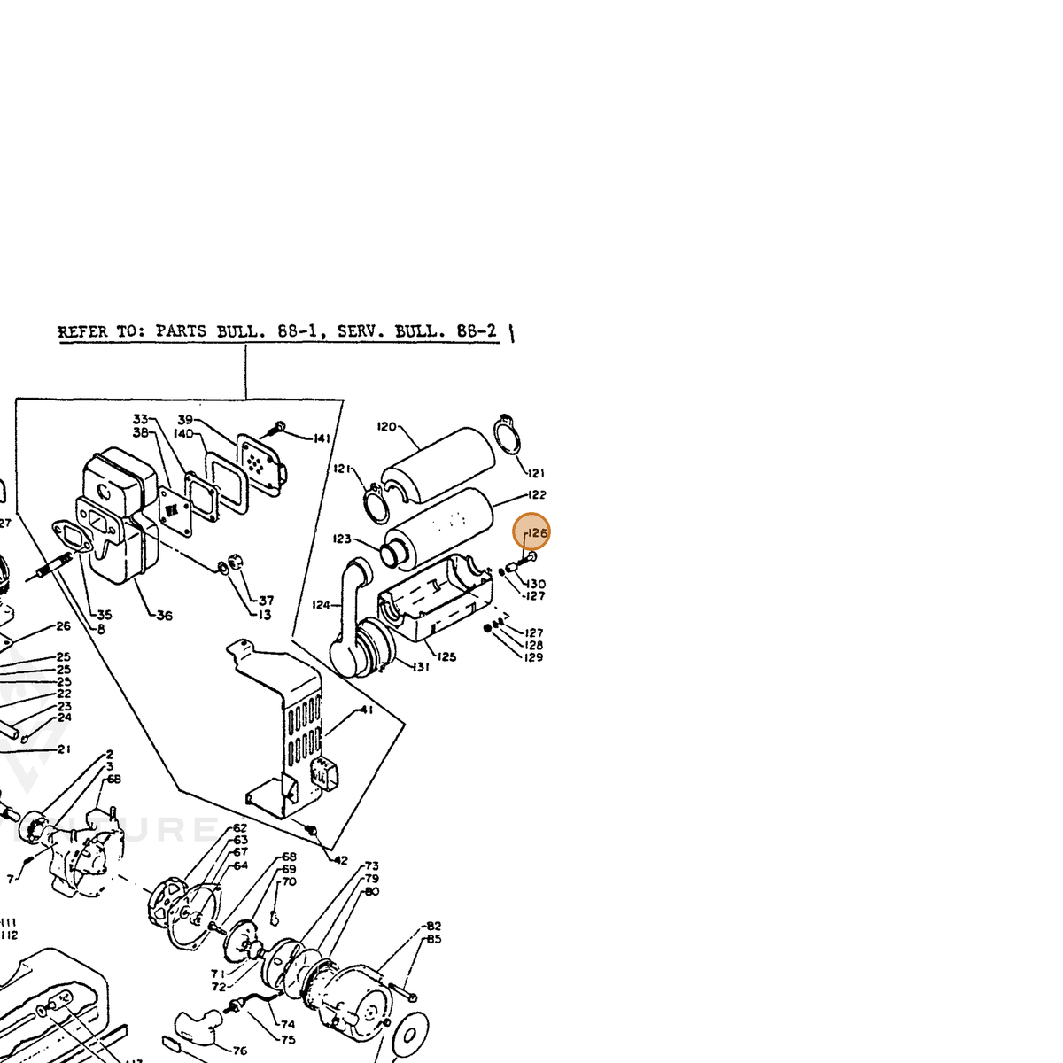 ECHO part 13034700761 — IPL diagram snippet (6x zoom, amber highlight)