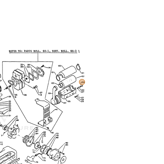 ECHO part 13034700761 — IPL diagram snippet (6x zoom, amber highlight)