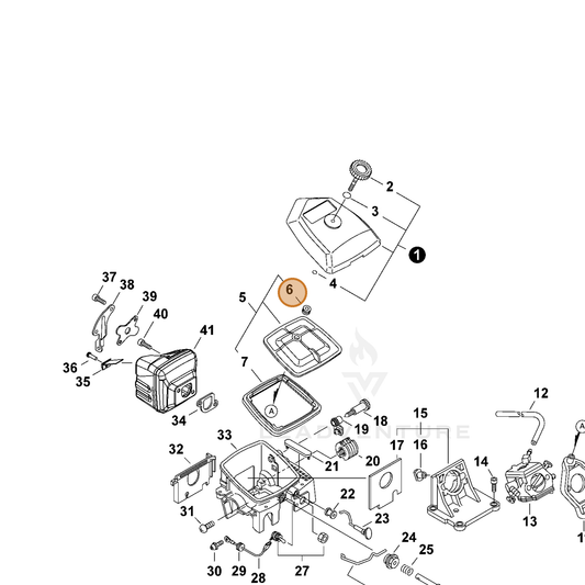 ECHO part 13035619830 — IPL diagram snippet (6x zoom, amber highlight)