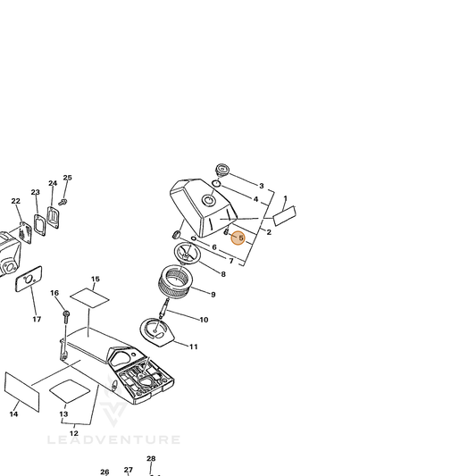 ECHO part 13036633330 — IPL diagram snippet (6x zoom, amber highlight)