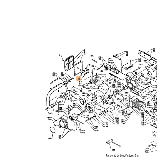 ECHO part 13040513932 — IPL diagram snippet (6x zoom, amber highlight)