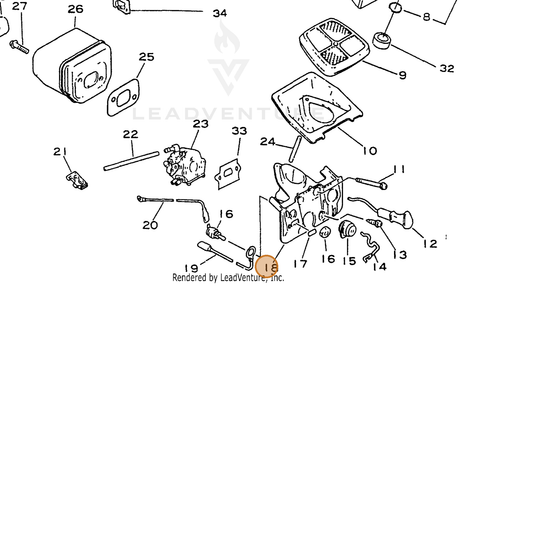 ECHO part 13040537930 — IPL diagram snippet (6x zoom, amber highlight)
