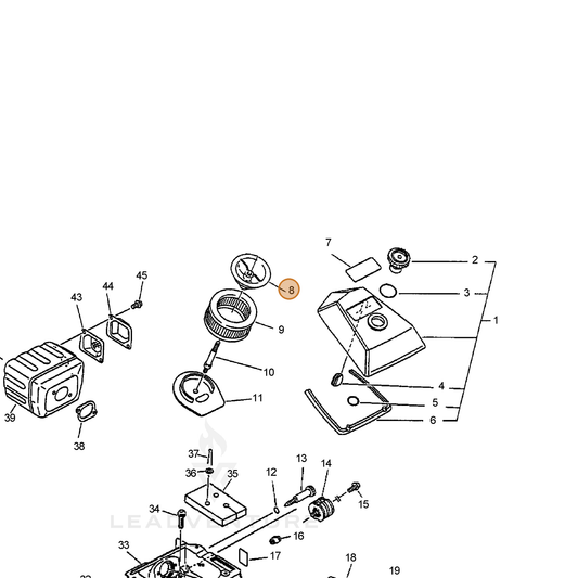 ECHO part 13040538130 — IPL diagram snippet (6x zoom, amber highlight)