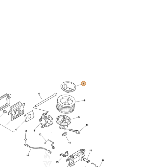 ECHO part 13040538332 — IPL diagram snippet (6x zoom, amber highlight)