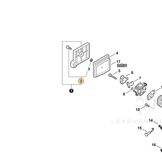 ECHO part 13040613933 — IPL diagram snippet (6x zoom, amber highlight)
