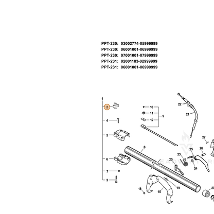 ECHO part 13040622360 — IPL diagram snippet (6x zoom, amber highlight)