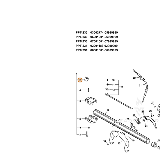 ECHO part 13040622360 — IPL diagram snippet (6x zoom, amber highlight)