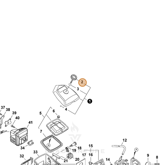 ECHO part 13040630830 — IPL diagram snippet (6x zoom, amber highlight)
