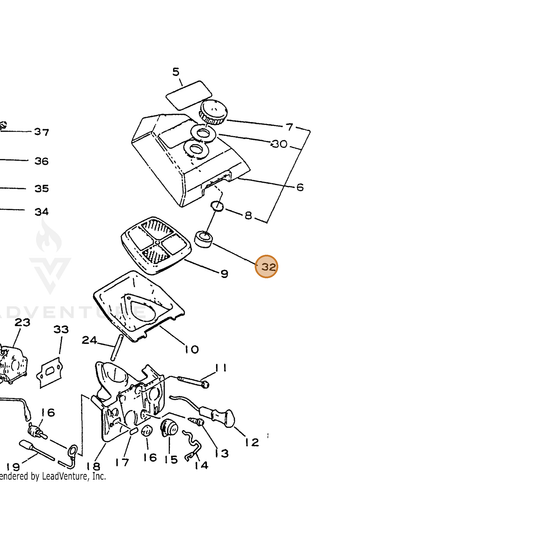 ECHO part 13041435430 — IPL diagram snippet (6x zoom, amber highlight)