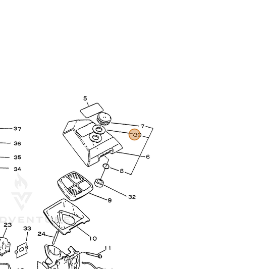 ECHO part 13041437330 — IPL diagram snippet (6x zoom, amber highlight)