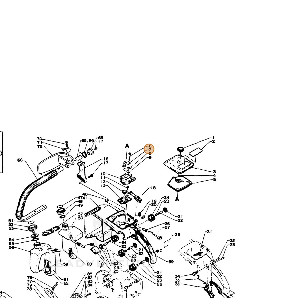 ECHO part 13042014530 — IPL diagram snippet (6x zoom, amber highlight)