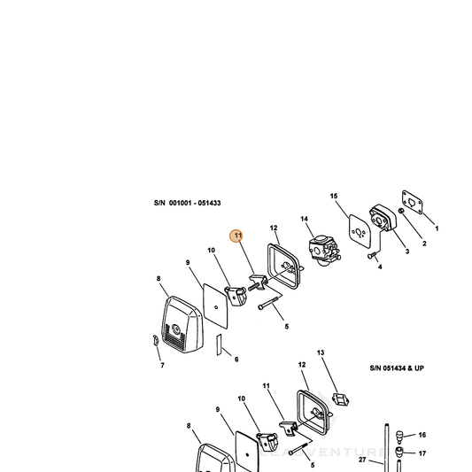 ECHO part 13042209560 — IPL diagram snippet (6x zoom, amber highlight)