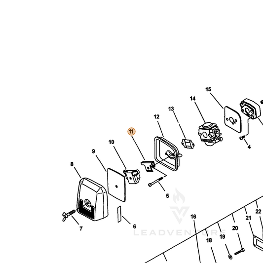 ECHO part 13042209660 — IPL diagram snippet (6x zoom, amber highlight)