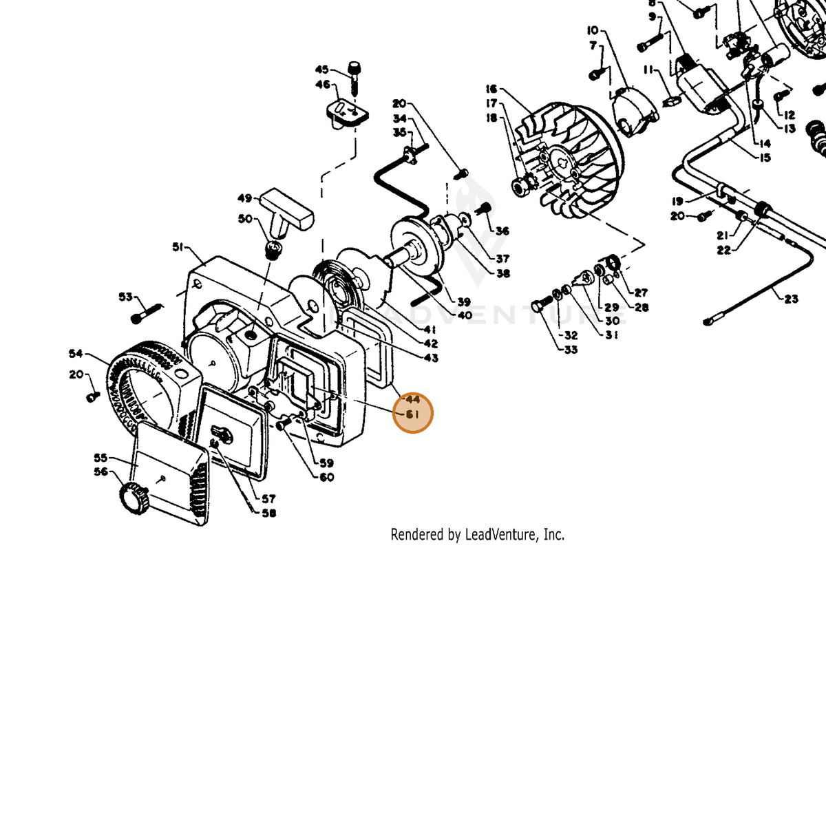 ECHO part 13042402830 — IPL diagram snippet (6x zoom, amber highlight)