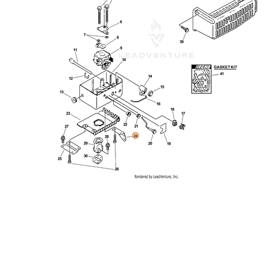 ECHO part 13043103360 — IPL diagram snippet (6x zoom, amber highlight)