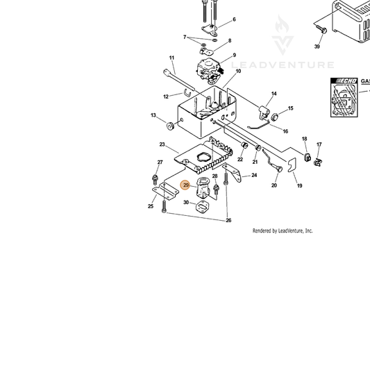 ECHO part 13051003360 — IPL diagram snippet (6x zoom, amber highlight)