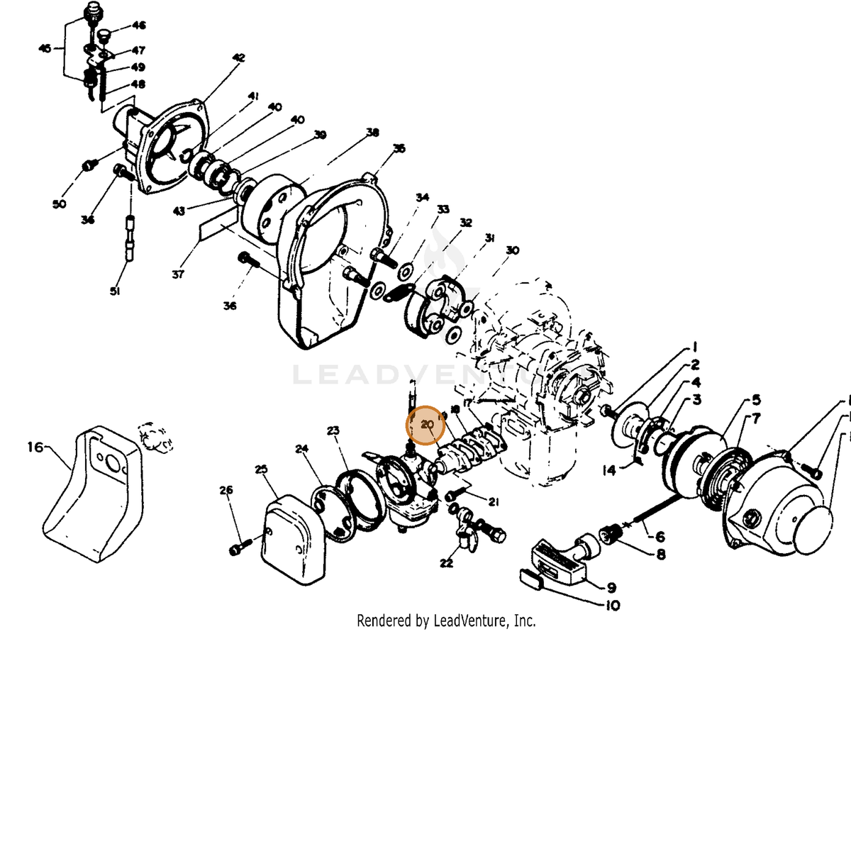 ECHO part 13051005730 — IPL diagram snippet (6x zoom, amber highlight)