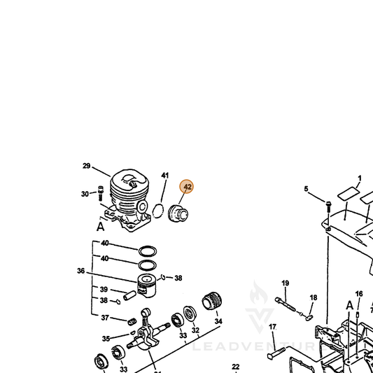 ECHO part 13051038330 — IPL diagram snippet (6x zoom, amber highlight)