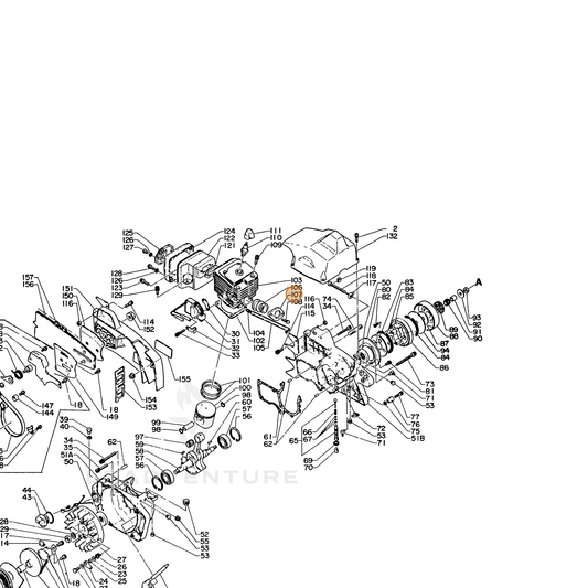 ECHO part 13051214731 — IPL diagram snippet (6x zoom, amber highlight)