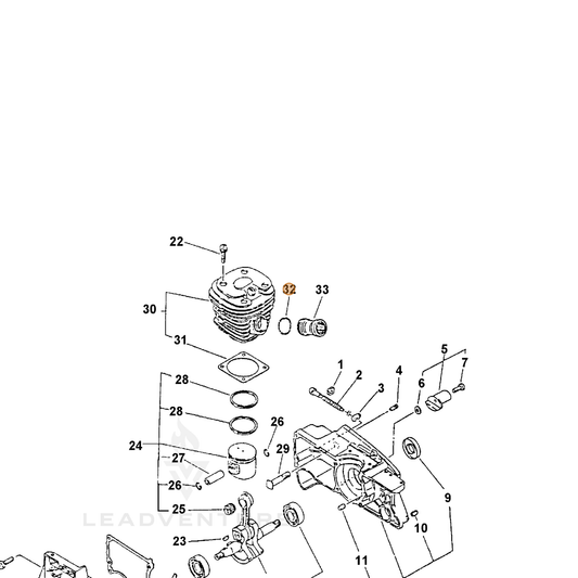 ECHO part 13051619830 — IPL diagram snippet (6x zoom, amber highlight)