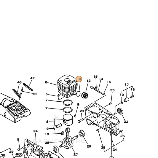 ECHO part 13051630830 — IPL diagram snippet (6x zoom, amber highlight)