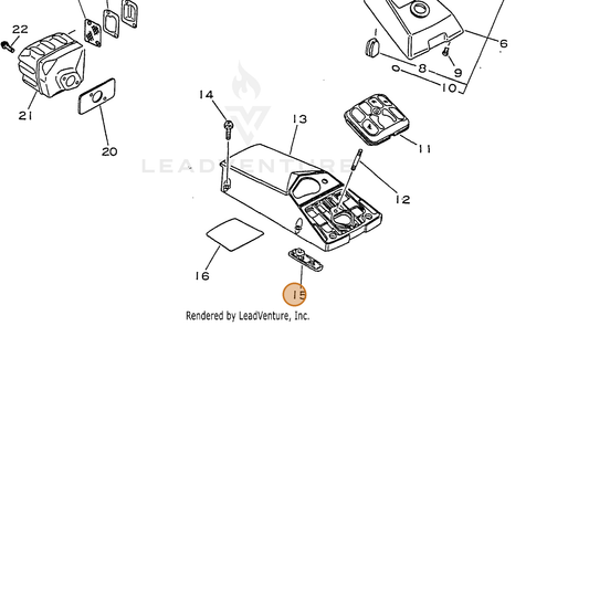 ECHO part 13082233330 — IPL diagram snippet (6x zoom, amber highlight)