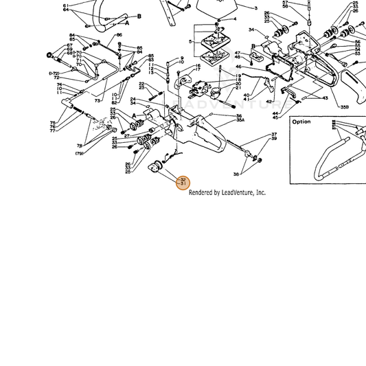ECHO part 13100414732 — IPL diagram snippet (6x zoom, amber highlight)